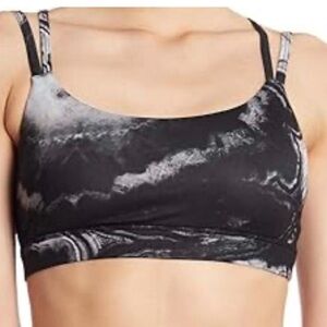Alo Sportsbra Black Tie-Dyed Double Straps, Size Medium